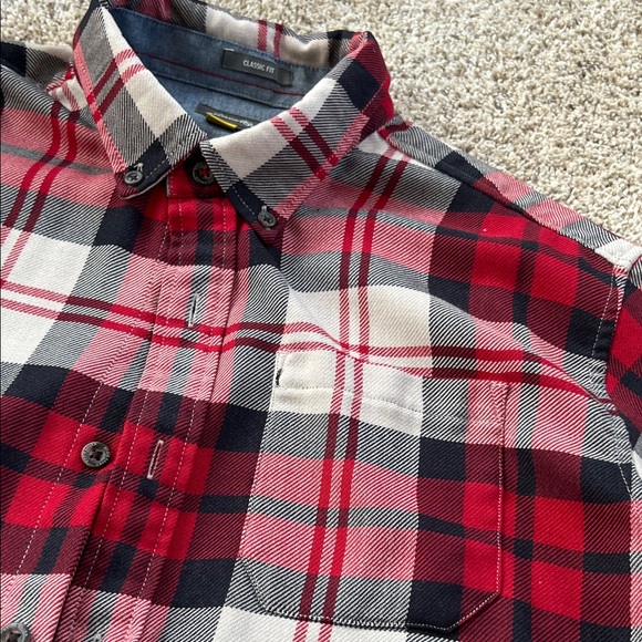 Eddie Bauer Red and Black flannel button down - Picture 4 of 7